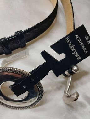 Lane Bryant Black Belt with Silver Oval Buckle